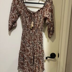 Paisley Print Bohemian Dress